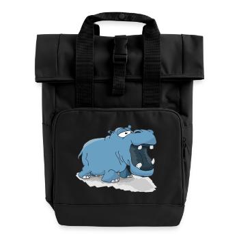 Hippo - Roll Top Backpack with Two Handles - black - Front