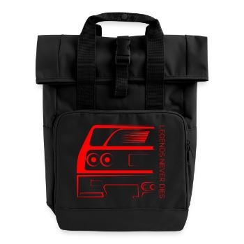 Legends Never Die – Retro Car Outline - Rolltop Rucksack mit zwei Griffen - Schwarz - Vorne