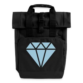 Diamant, triangle, symbole, infini, toujours amour - Sac à dos Roll Top à deux anses - noir - Devant