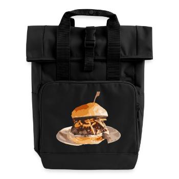 Burger Day - Roll Top Backpack with Two Handles - black - Front
