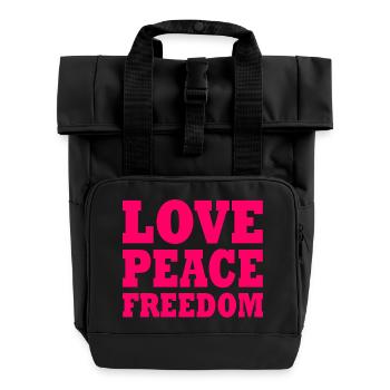 Love peace freedom - Sac à dos Roll Top à deux anses - noir - Devant