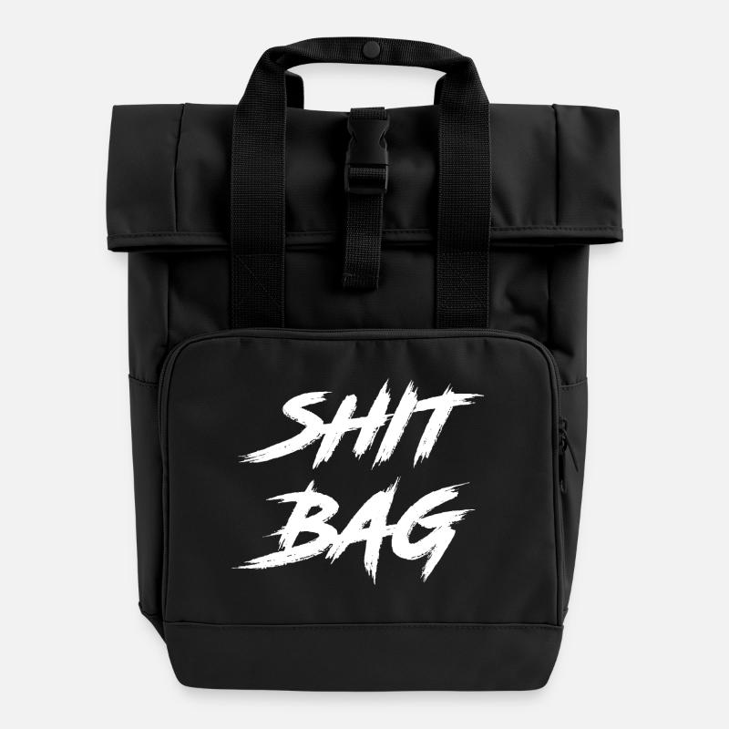 Shit-Sack - Rolltop Rucksack mit zwei Griffen - Schwarz