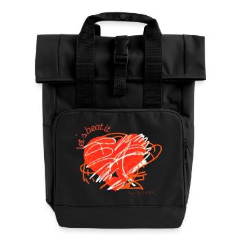 Cœur abstrait de l’amour énergétique - Sac à dos Roll Top à deux anses - noir - Devant
