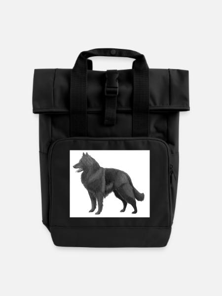 Groenendael sticks - Roll Top Backpack with Two Handles - black
