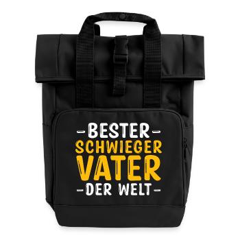 Father-in-law Best father-in-law - Roll Top Backpack with Two Handles - black - Front