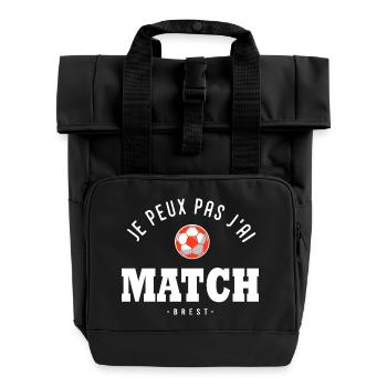 Je peux pas j ai Match football Brest - Sac à dos Roll Top à deux anses - noir - Devant