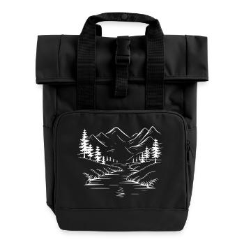 Mountains - Roll Top Backpack with Two Handles - black - Front