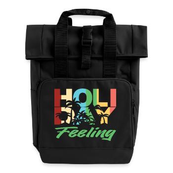 Holiday Feeling  - Rolltop Rucksack mit zwei Griffen - Schwarz - Vorne
