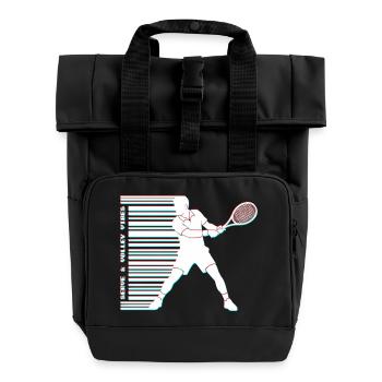 Tennis Glitch Barcode Sweat à capuche - Sac à dos Roll Top à deux anses - noir - Devant