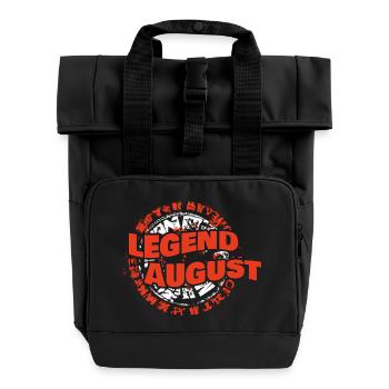 Geschenk für August - Rolltop Rucksack mit zwei Griffen - Schwarz - Vorne
