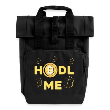 HODL ME Bitcoin Logo - Rolltop Rucksack mit zwei Griffen - Schwarz - Vorne
