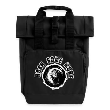 Lion Roar Some More Powerful - Roll Top Backpack with Two Handles - black - Front