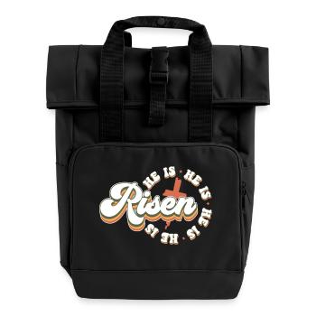 He is Risen - Roll Top Backpack with Two Handles - black - Front