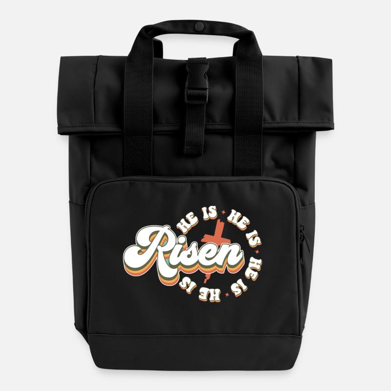 Il est ressuscité - Sac à dos Roll Top à deux anses - noir