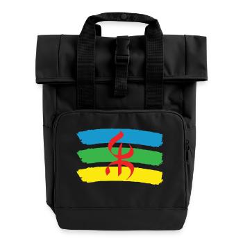 AMAZIGH BERBER YIFINAGH FLAG - Roll Top Backpack with Two Handles - black - Front