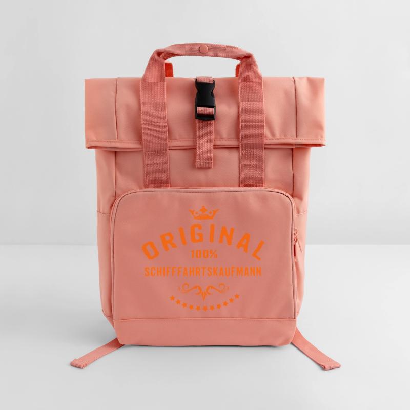 Original 100 Prozent Schifffahrtskaufmann - Rolltop Rucksack mit zwei Griffen