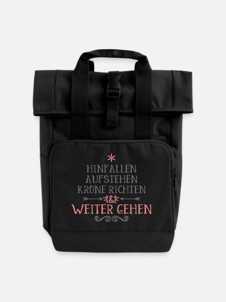 lustige Sprüche - Rolltop Rucksack mit zwei Griffen - Schwarz