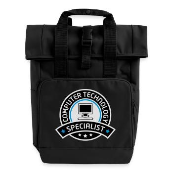 computer technology specialist - Rolltop Rucksack mit zwei Griffen - Schwarz - Vorne