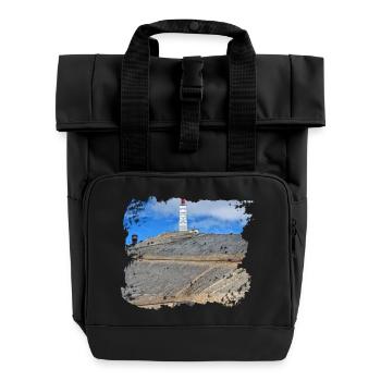 The Mont Ventoux, a must for cyclists - Roll Top Backpack with Two Handles - black - Front