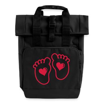 baby_fuesse - Rolltop Rucksack mit zwei Griffen - Schwarz - Vorne