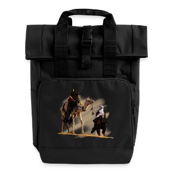 bedouin with camel - Sac à dos Roll Top à deux anses - noir - Devant