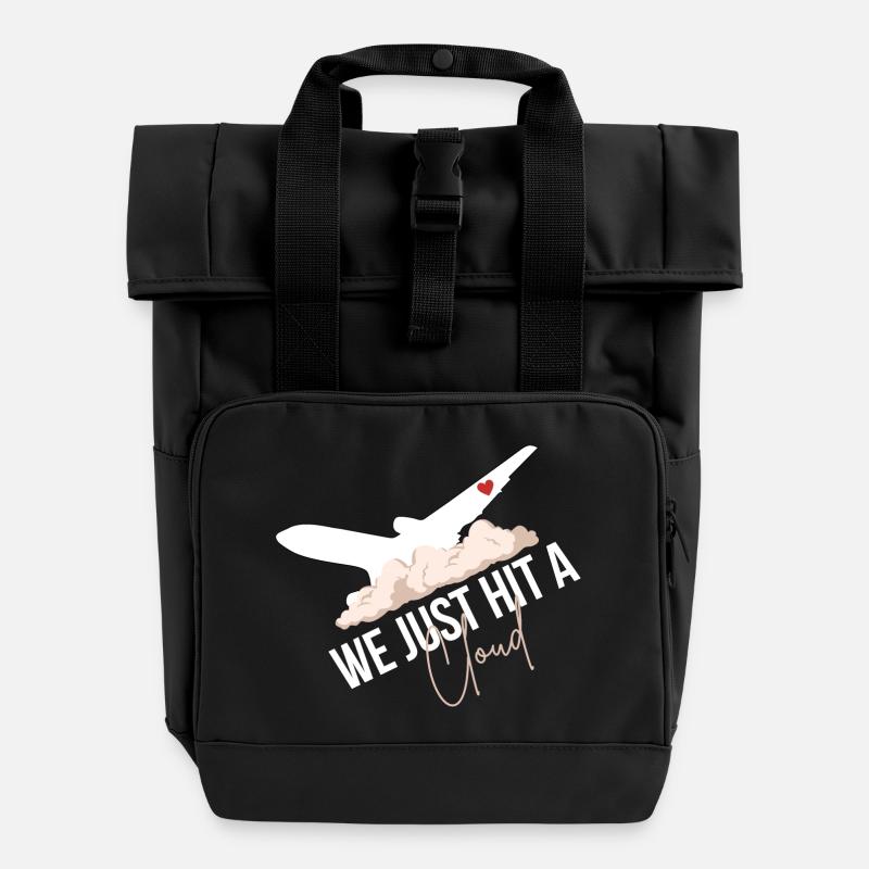 Piloten-Humor - Rolltop Rucksack mit zwei Griffen - Schwarz