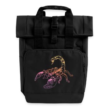 Coole Skorpion-Insektenskizze Grafik Skorpion-Liebhaber - Rolltop Rucksack mit zwei Griffen - Schwarz - Vorne