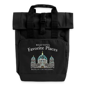 Berliner Dom, Schöne Lieblingsorte, Deutschland - Rolltop Rucksack mit zwei Griffen - Schwarz - Vorne