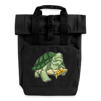 Pizza à la tortue - Sac à dos Roll Top à deux anses - noir - Devant