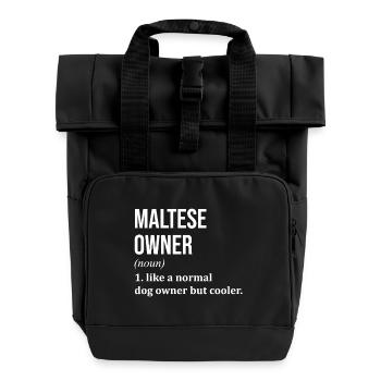 Maltesisch - Rolltop Rucksack mit zwei Griffen - Schwarz - Vorne