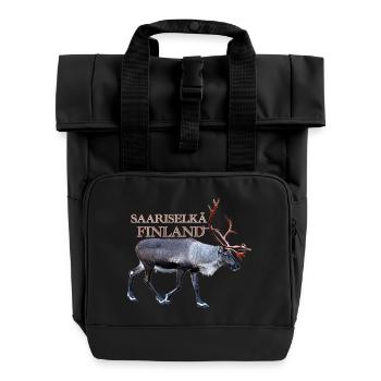 Saariselka - Roll Top Backpack with Two Handles - black - Front