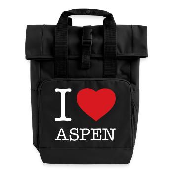 I LOVE ASPEN - Rolltop Rucksack mit zwei Griffen - Schwarz - Vorne