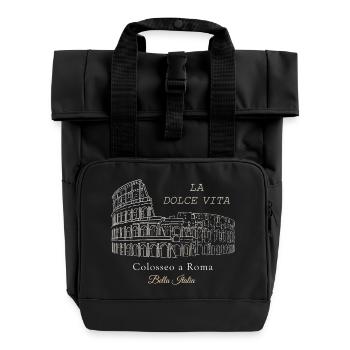 Colosseo Rome La Dolce Vita - Roll Top Backpack with Two Handles - black - Front
