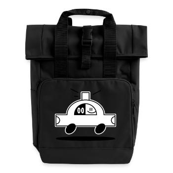 Ridesharing - Rolltop Rucksack mit zwei Griffen - Schwarz - Vorne