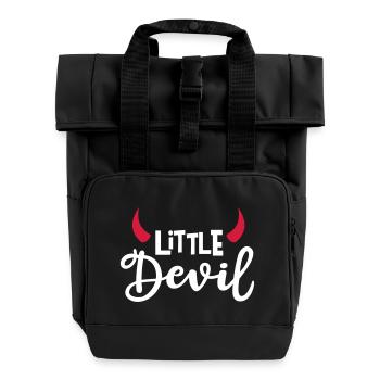 Little Devil Teufelshörner Teufel Hörner Teufelin - Rolltop Rucksack mit zwei Griffen - Schwarz - Vorne
