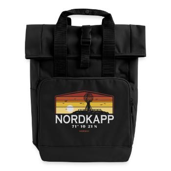 North Cape Norway, Nordkapp - Roll Top Backpack with Two Handles - black - Front