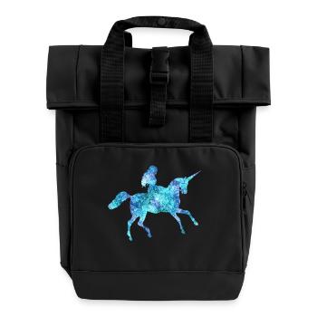 princesse licorne licorne princesse reine née débarrasser - Sac à dos Roll Top à deux anses - noir - Devant