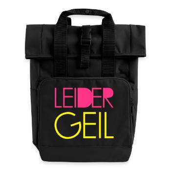 Leider Geil - Rolltop Rucksack mit zwei Griffen - Schwarz - Vorne