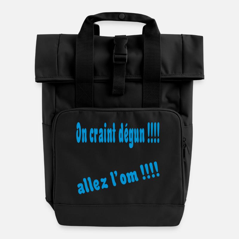 On craint dégun !!!! - Roll Top Backpack with Two Handles - black