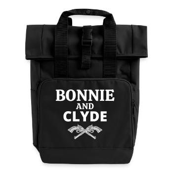 Bonnie and Clyde, Bonnie, Clyde - Roll Top Backpack with Two Handles - black - Front