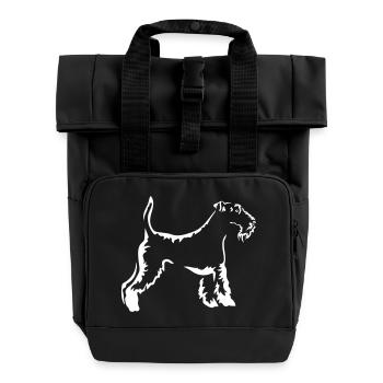Fox Terrier "Black Edition" - Roll Top Backpack with Two Handles - black - Front