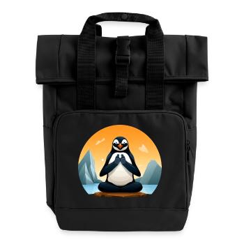 Pinguin Yogi - Rolltop Rucksack mit zwei Griffen - Schwarz - Vorne