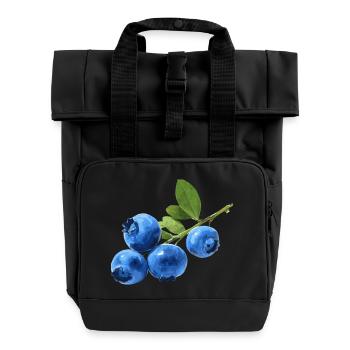 Blaubeeren - Rolltop Rucksack mit zwei Griffen - Schwarz - Vorne