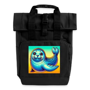 Siegel - Rolltop Rucksack mit zwei Griffen - Schwarz - Vorne
