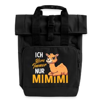 I Always Hear Only Mimimi Camel - Roll Top Backpack with Two Handles - black - Front