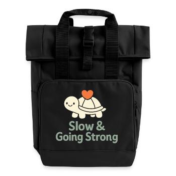 Sanfte Erziehungsidentität, Langsames - Rolltop Rucksack mit zwei Griffen - Schwarz - Vorne