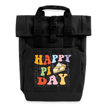 Happy Pi Day 3.14 Math Class Science Nerd - Roll Top Backpack with Two Handles - black - Front