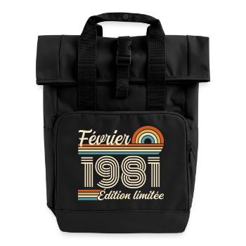Februar 1981 - Rolltop Rucksack mit zwei Griffen - Schwarz - Vorne
