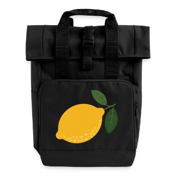 Goldene Zitronen-Skizze - Rolltop Rucksack mit zwei Griffen - Schwarz - Vorne