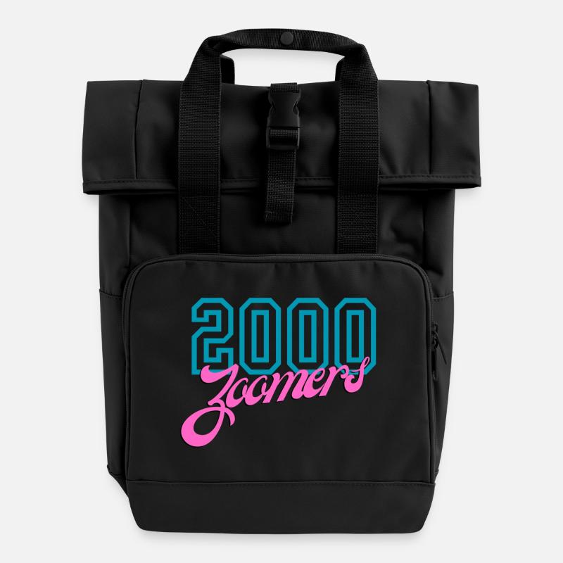 2000 Zoomers Nostalgie de l’été Typographie - Sac à dos Roll Top à deux anses - noir